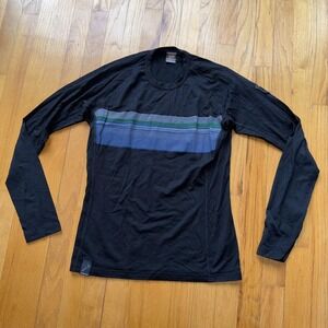 Icebreaker Bodyfit 200 Shirt Mens M Black Merino Wool Long Sleeve Base Layer Top